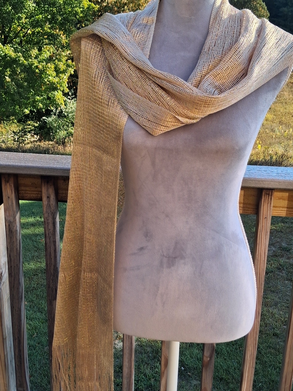 Elegant Gold Metallic Womens Scarf Wrap